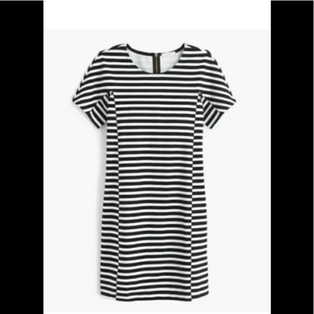 J. Crew Striped T-Shirt Shift‎ Dress Black/White